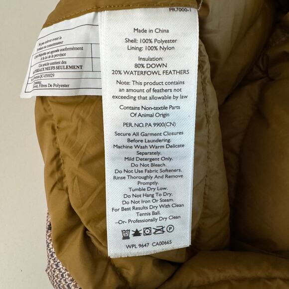 EDDIE BAUER Vest Jacket XL Goose Down Plaid Full Zip Mock Collar Quilted Puffer - Picture 12 of 14